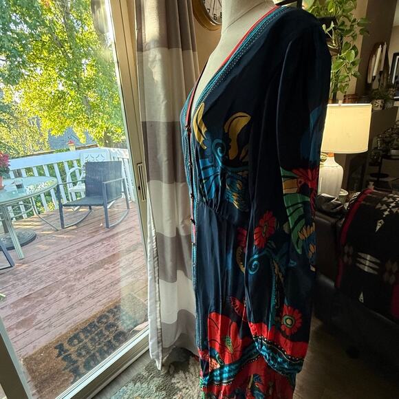 NWT FARM Rio Blue Vintage Forest Dress Printed Blue Silky Viscose Size XL - Picture 6 of 16